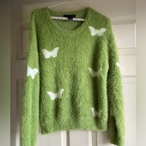 Coco & shay butterfly green sweater L